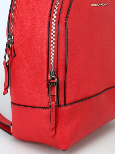 Shop Piquadro Ipad®airpro 97 Leather Backpack In Red