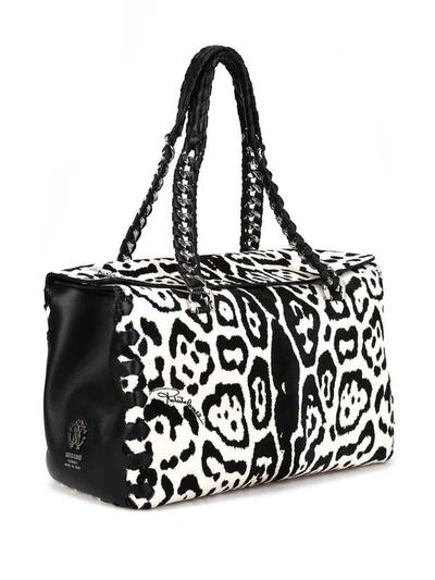 Shop Roberto Cavalli Animal Print Bowling Bag Small Satchel