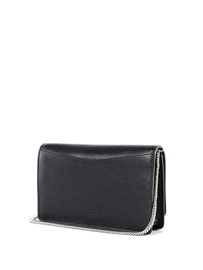 Shop Givenchy Black Leather Emblem Wallet Bag
