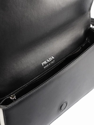 Shop Prada City Calf Shoulder Bag In Black