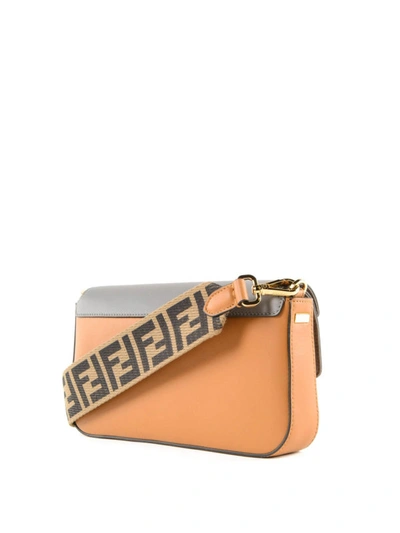 Shop Fendi Baguette Logomania Strap Multicolour Bag