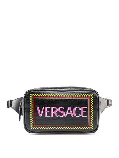 Shop Versace 90s Vintage Logo Print Belt Bag In Black