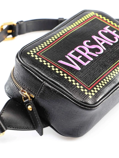 Shop Versace 90s Vintage Logo Print Belt Bag In Black