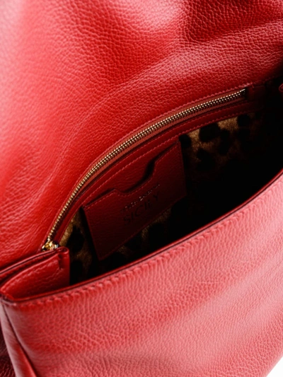 Shop Dolce & Gabbana Sicily Medium Ruby Leather Handbag In Red
