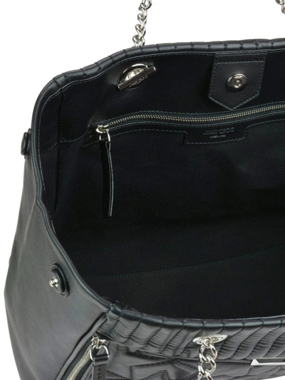 Shop Jimmy Choo Helia L Black Leather Tote Bag