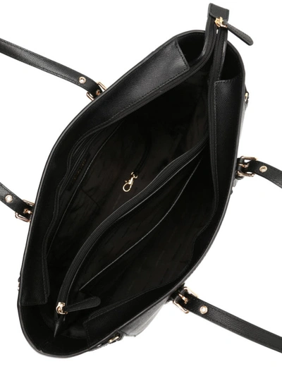 Shop Michael Kors Voyager Leather Medium Shopper In Black