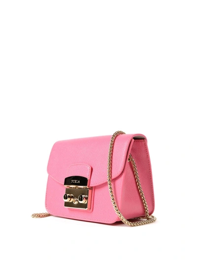 Shop Furla Metropolis Mini Ortensia Clutch In Dark Pink