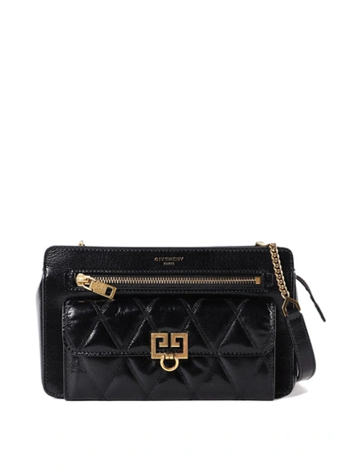 Shop Givenchy Diamond Quilted Small Pocket Bag In Black