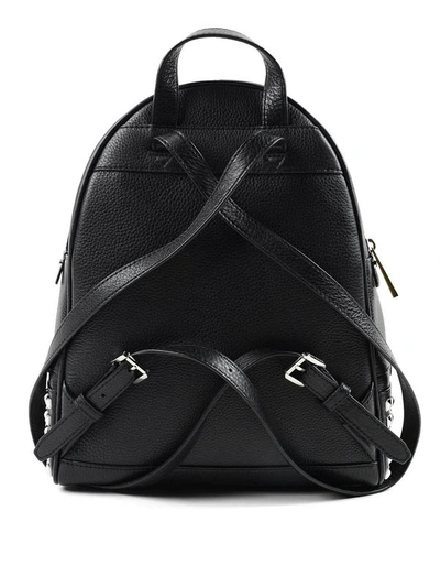Shop Michael Kors Rhea Small Studded Leather Backpack In Black