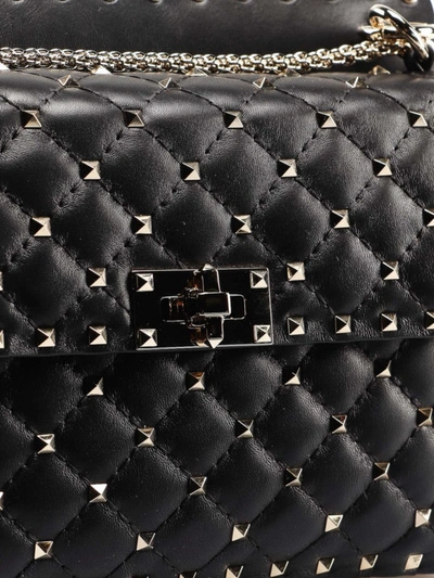 Shop Valentino Rockstud Spike Black Medium Bag