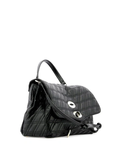 Shop Zanellato Postina S Zeta Black Matelasse Leather Bag