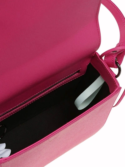 Shop Off-white Diag Saffiano Leather Shoulder Bag In Fuchsia