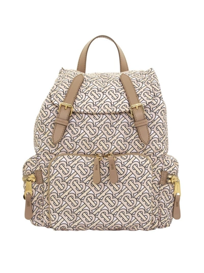 Shop Burberry The Rucksack Monogram Printed Medium Backpack In Nude And Neutrals