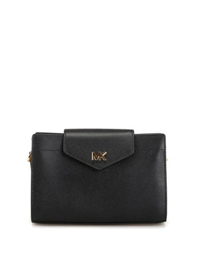 Shop Michael Kors Black Leather Medium Crossbody Clutch