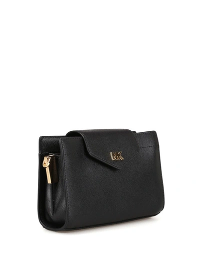 Shop Michael Kors Black Leather Medium Crossbody Clutch