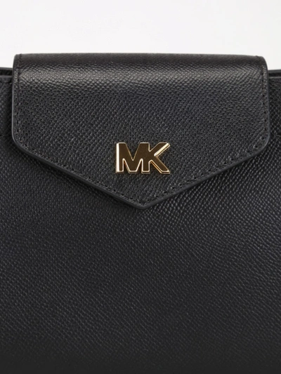 Shop Michael Kors Black Leather Medium Crossbody Clutch