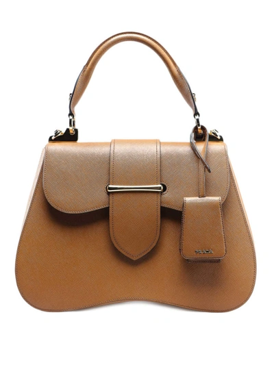 Shop Prada Sidonie Saffiano Leather Bag In Light Brown