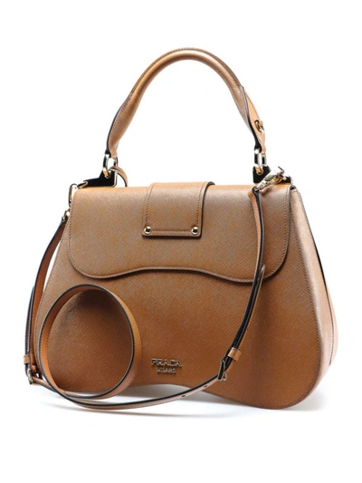 Shop Prada Sidonie Saffiano Leather Bag In Light Brown