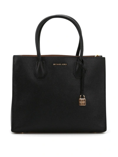 Shop Michael Kors Mercer Large Tote In Black