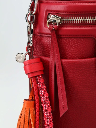 Shop Tod's Thea Hobo Maxi Tassel Detailed Leather Bag In Red