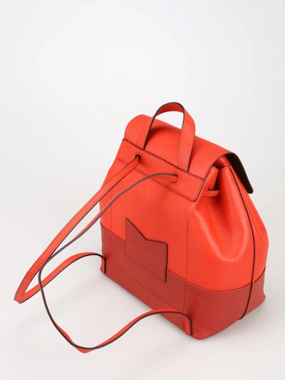 Shop Michael Kors Junie Medium Flap Backpack In Red