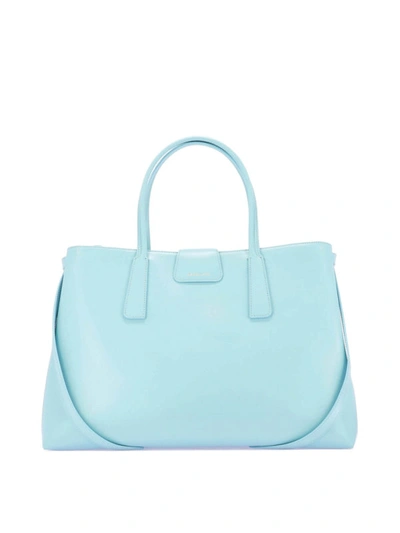 Shop Zanellato Duo Metropolitan M Light Blue Leather Bag