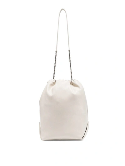 Shop Saint Laurent Teddy Nappa Bucket Bag In White