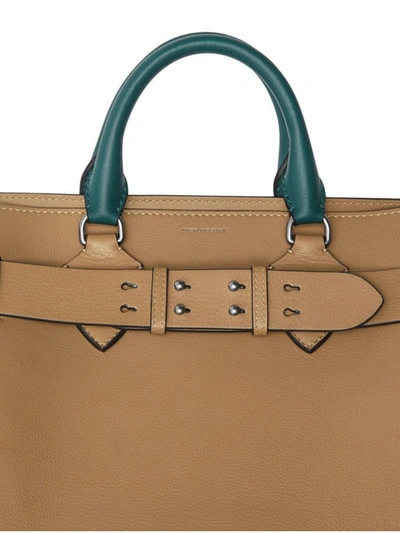 Shop Burberry The Medium Tri-tone Leather Belt Bag In Dark Beige