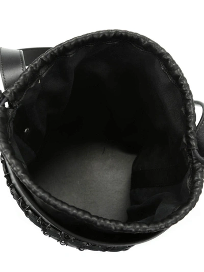 Shop Paco Rabanne Leather Discs Bucket Bag In Black