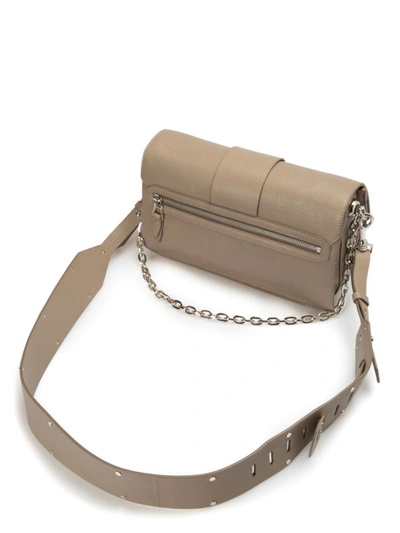 Shop Versace Metallic Inserts Shoulder Bag In Beige