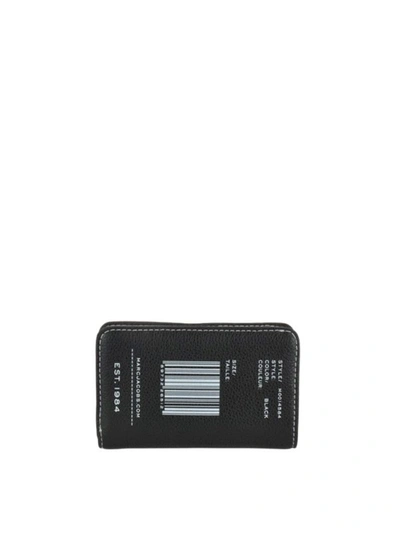 Shop Marc Jacobs Textured Tag Compact Wallet In Black