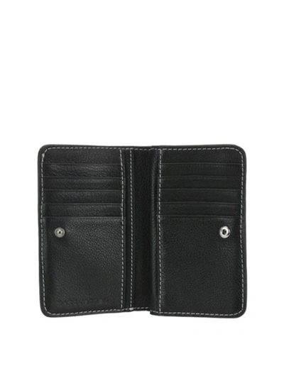 Shop Marc Jacobs Textured Tag Compact Wallet In Black