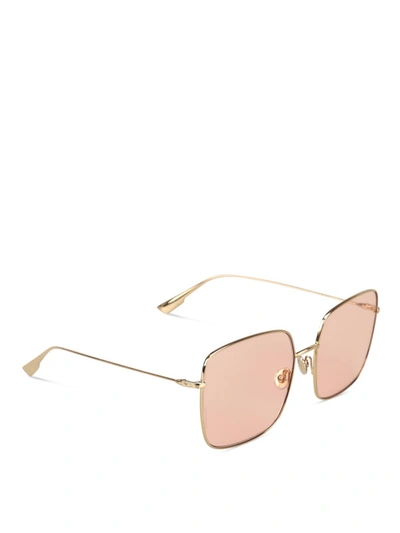 Shop Dior Stellaire1 Square Frame Sunglasses In Gold