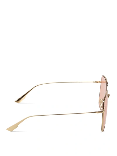 Shop Dior Stellaire1 Square Frame Sunglasses In Gold