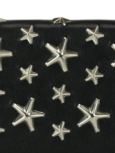 Shop Jimmy Choo Nello Star Studded Leather Wallet In Black