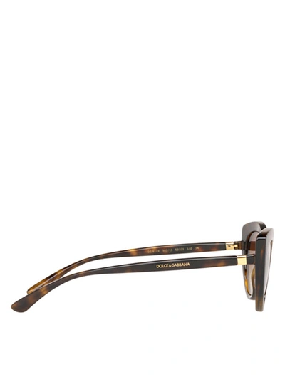 Shop Dolce & Gabbana Tortoiseshell Cat-eye Sunglasses In Brown