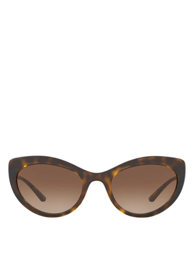 Shop Dolce & Gabbana Tortoiseshell Cat-eye Sunglasses In Brown