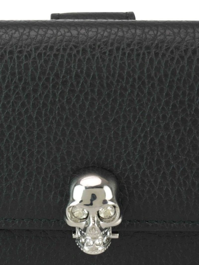 Shop Alexander Mcqueen Skull Detailed Leather Wallet In Black