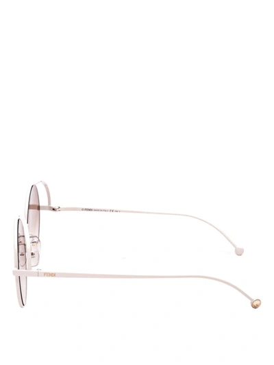 Shop Fendi Rama Round Sunglasses In Light Pink