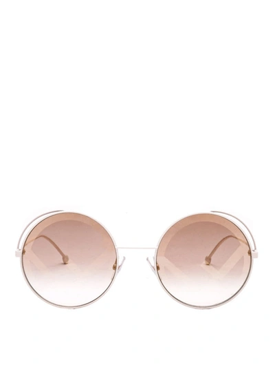 Shop Fendi Rama Round Sunglasses In Light Pink