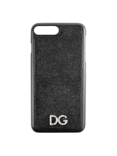 Shop Dolce & Gabbana Embellished Iphone 7 Plus And 8 Plus Case In Black