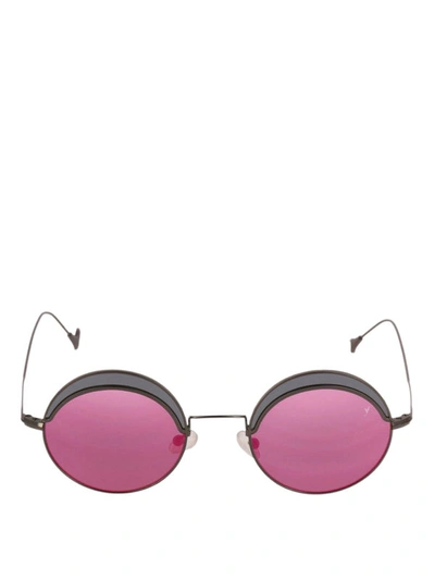 Shop Eyepetizer Artur Purple Lens Round Sunglasses