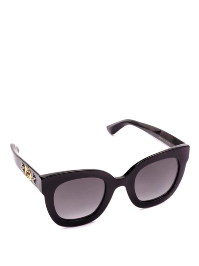 Shop Gucci Acetate Sunglasses With Logo And Stars In Black