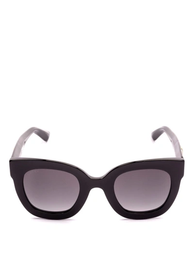 Shop Gucci Acetate Sunglasses With Logo And Stars In Black