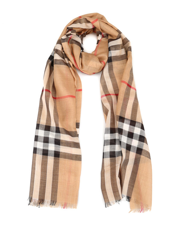 burberry tan plaid scarf