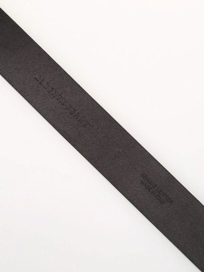 Shop Alberta Ferretti Smooth Leather Wrought Buckle Belt In Black