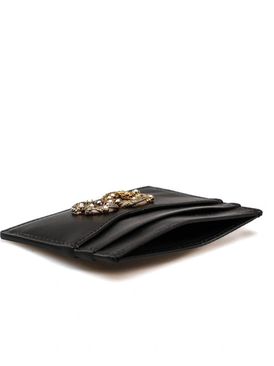 Shop Dolce & Gabbana Dg Amore Logo Leather Card Holder In Black