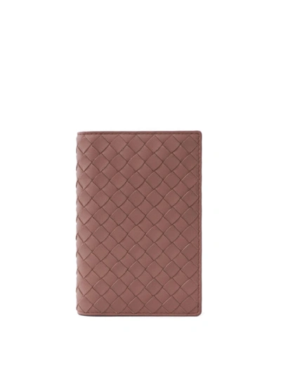 Shop Bottega Veneta Intrecciato Leather Passport Holder In Pink