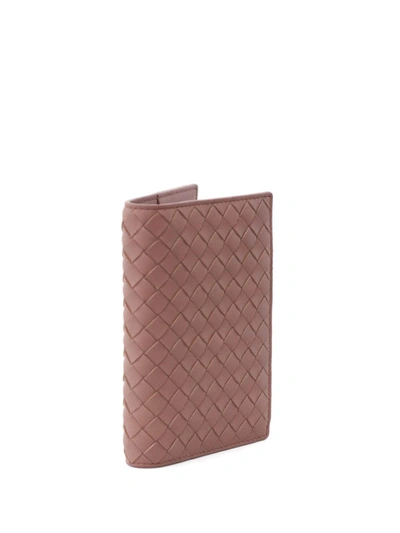 Shop Bottega Veneta Intrecciato Leather Passport Holder In Pink