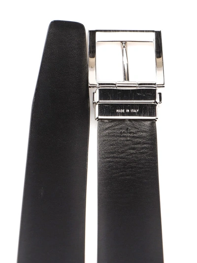 Shop Prada White And Black Leather Reversible Belt